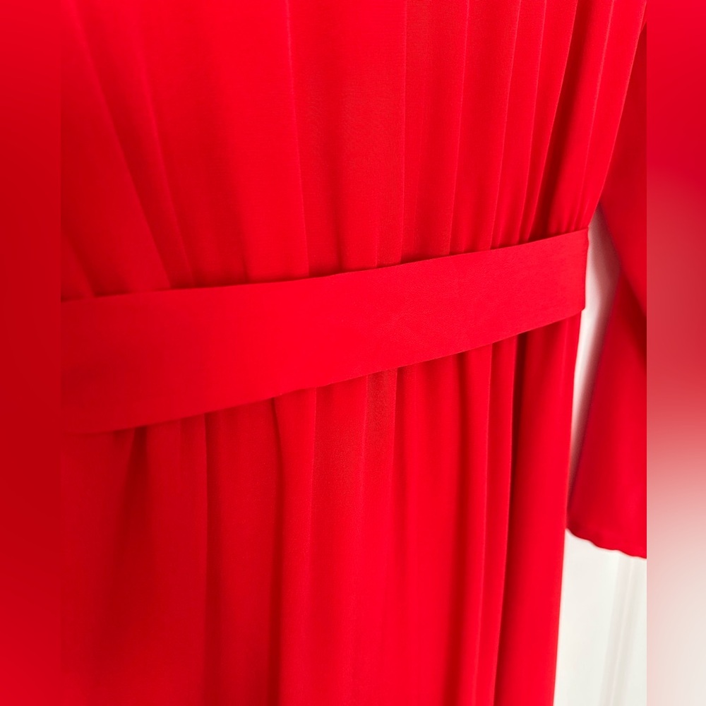 Sézane Elegant Red Long Sleeve Silk Victoire Dress (Size FR 36 | US 4) - Picture 10 of 15